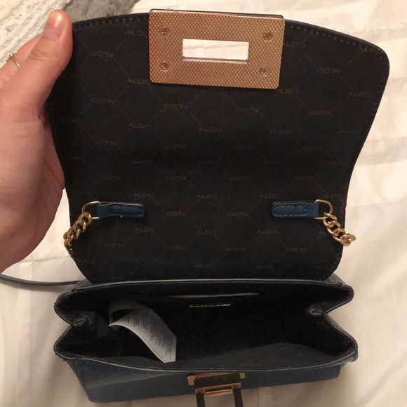 Aldo Crossbody Purse (Deep Turquoise Blue) - Picture 5 of 6